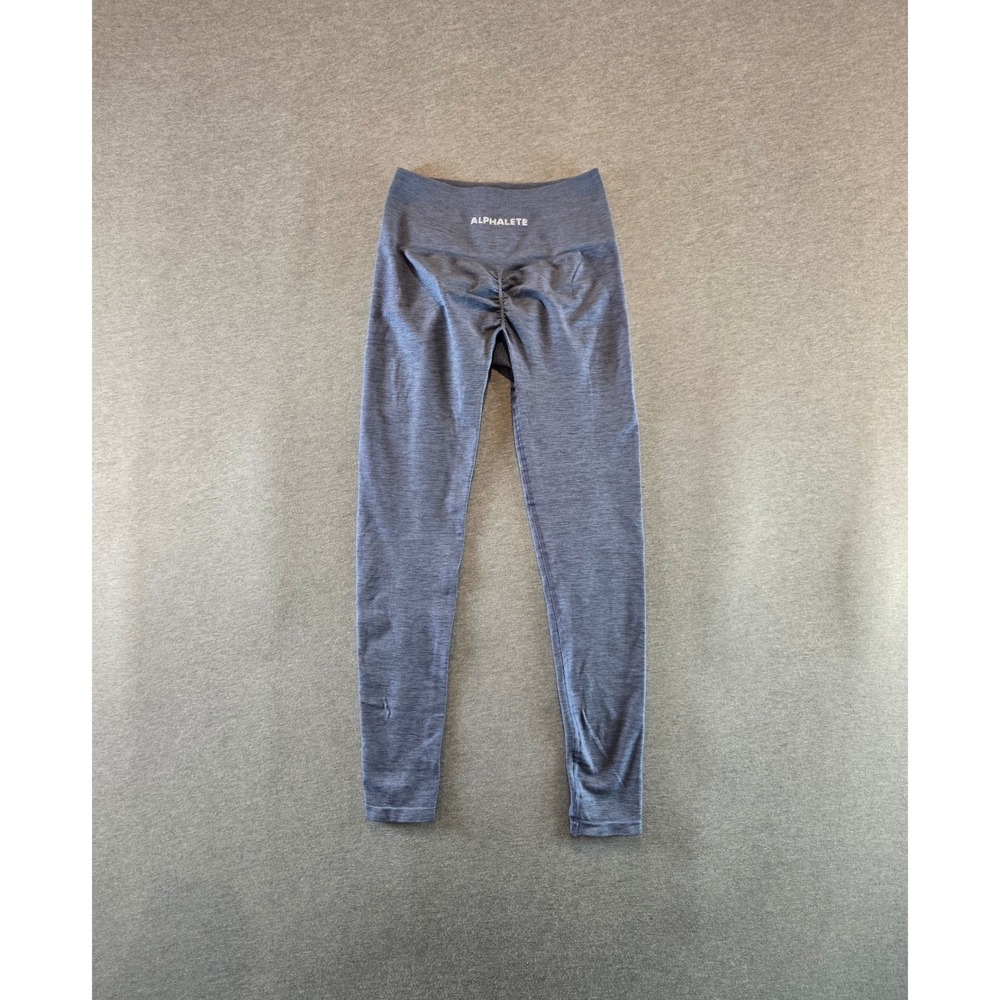 Alphalete Amplify Leggings Womens Medium Blue Scrunch Seamless High Waist Gym